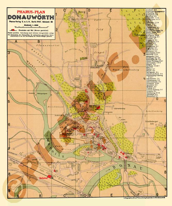 Donauwörth 1930 - Reproduktion, flach, schwarz-weiß