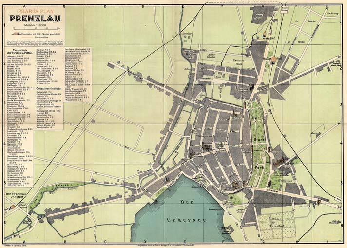 Prenzlau 1931 - Reproduktion, flach, schwarz-weiß