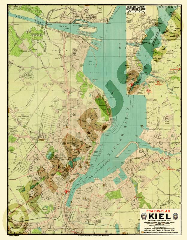 Kiel 1927 - Reproduktion, flach, schwarz-weiß