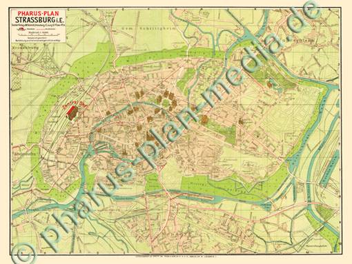 Straßburg 1910 - Reproduktion, gefalzt, schwarz-weiß