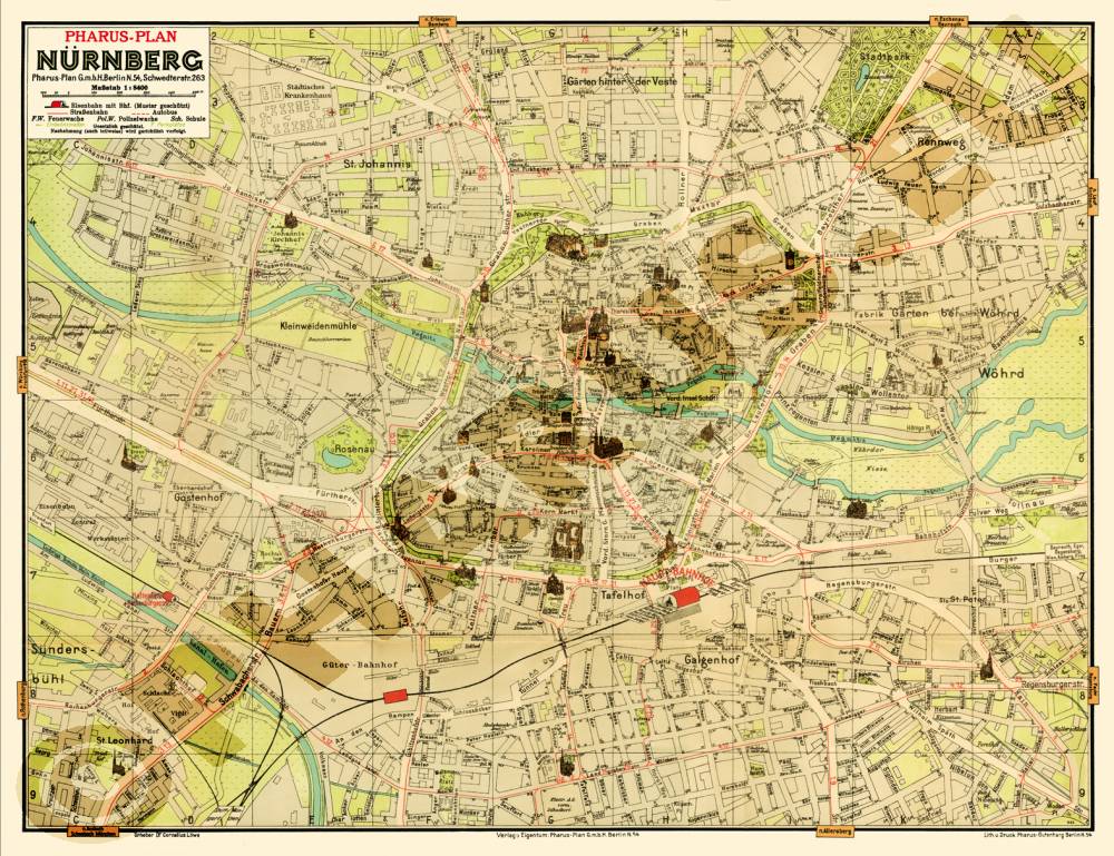 Nürnberg 1933 - Reproduktion, flach, schwarz-weiß