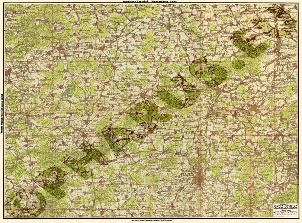 Greiz-Schleiz 1925 - Reproduktion, gefalzt, schwarz-weiß