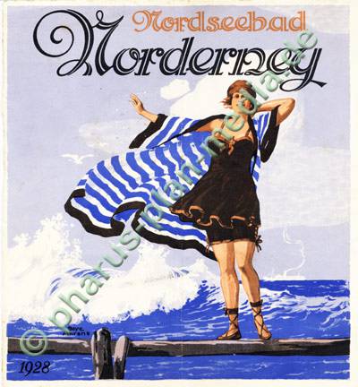 Norderney 1928 - Bäderführer - Reproduktion, gefalzt, schwarz-weiß
