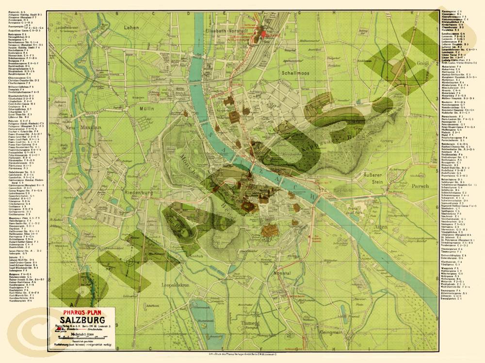 Salzburg 1920 - Reproduktion, gefalzt, schwarz-weiß