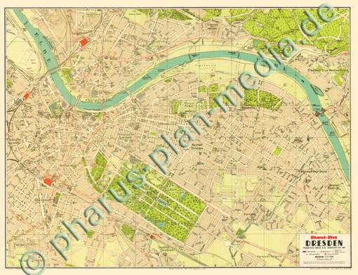 Dresden 1934 - Reproduktion, flach, schwarz-weiß