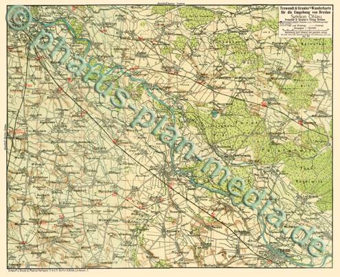 Breslau 1925 - Wanderkarte
