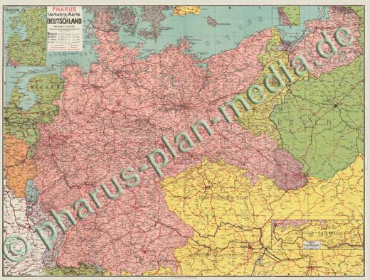Deutschlandkarte 1920 - Eisenbahnverbindungen