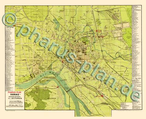 Hanau 1910 - Reproduktion, gefalzt, schwarz-weiß