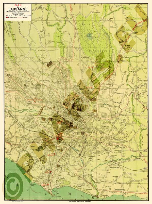 Lausanne 1920 - Reproduktion, flach, schwarz-weiß