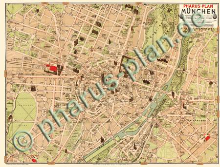 München 1908 - Innenstadt - Reproduktion, flach, schwarz-weiß