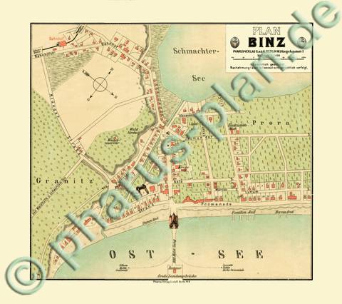 Binz 1906 - Kleine Ausgabe - Reproduktion, flach, schwarz-weiß
