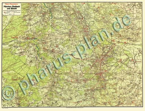 Mönchengladbach 1925 - Umgebungskarte - auf CD/DVD