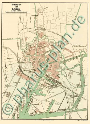 Emden 1920 - Reproduktion, gefalzt, schwarz-weiß
