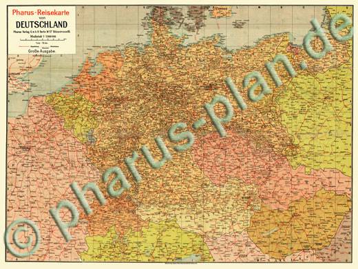 Deutschlandkarte 1930 - Eisenbahnverbindungen, Große Ausgabe