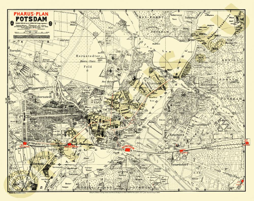 Potsdam 1905 - Reproduktion, gefalzt, schwarz-weiß
