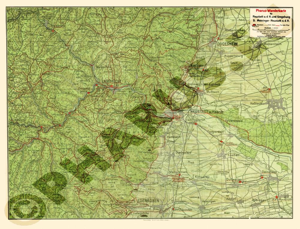 Neustadt an der Weinstraße ca. 1914 - Reproduktion, gefalzt, schwarz-weiß
