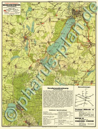Neubrandenburg 1935 - Umgebungsplan