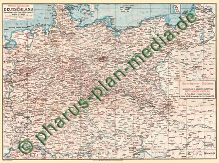 Deutschlandkarte 1925 - Eisenbahnkarte