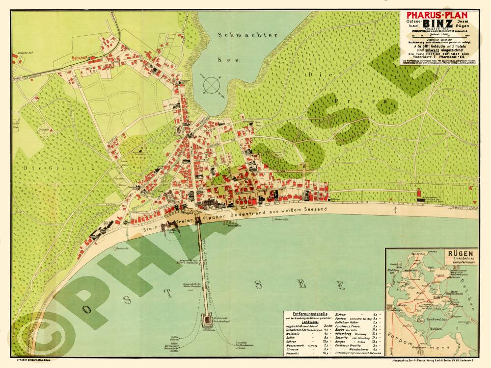 Binz 1929 - Reproduktion, gefalzt, schwarz-weiß