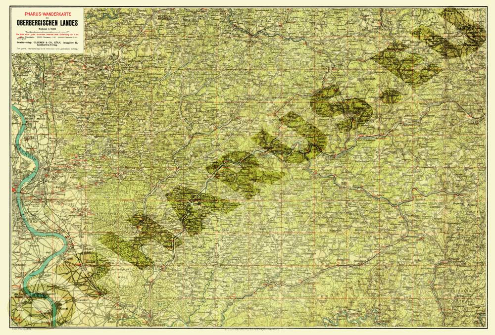 Oberbergisches Land 1925 - Wanderkarte - als Download
