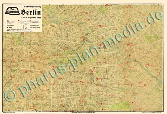 Berlin 1932 - Sonderplan - Reproduktion, flach, schwarz-weiß